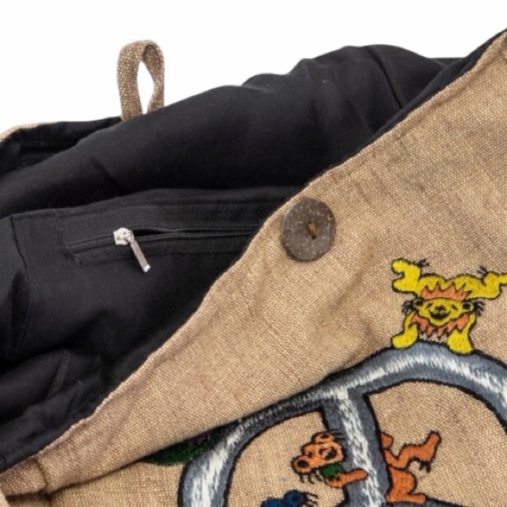 Gypsy Rose Grateful Dead Playful Peace Bears Tan Hobo Bag NWT - Picture 2 of 2